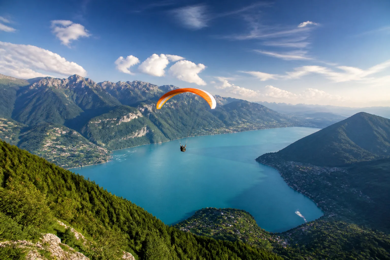 Parapente au dessus du lac dannecy