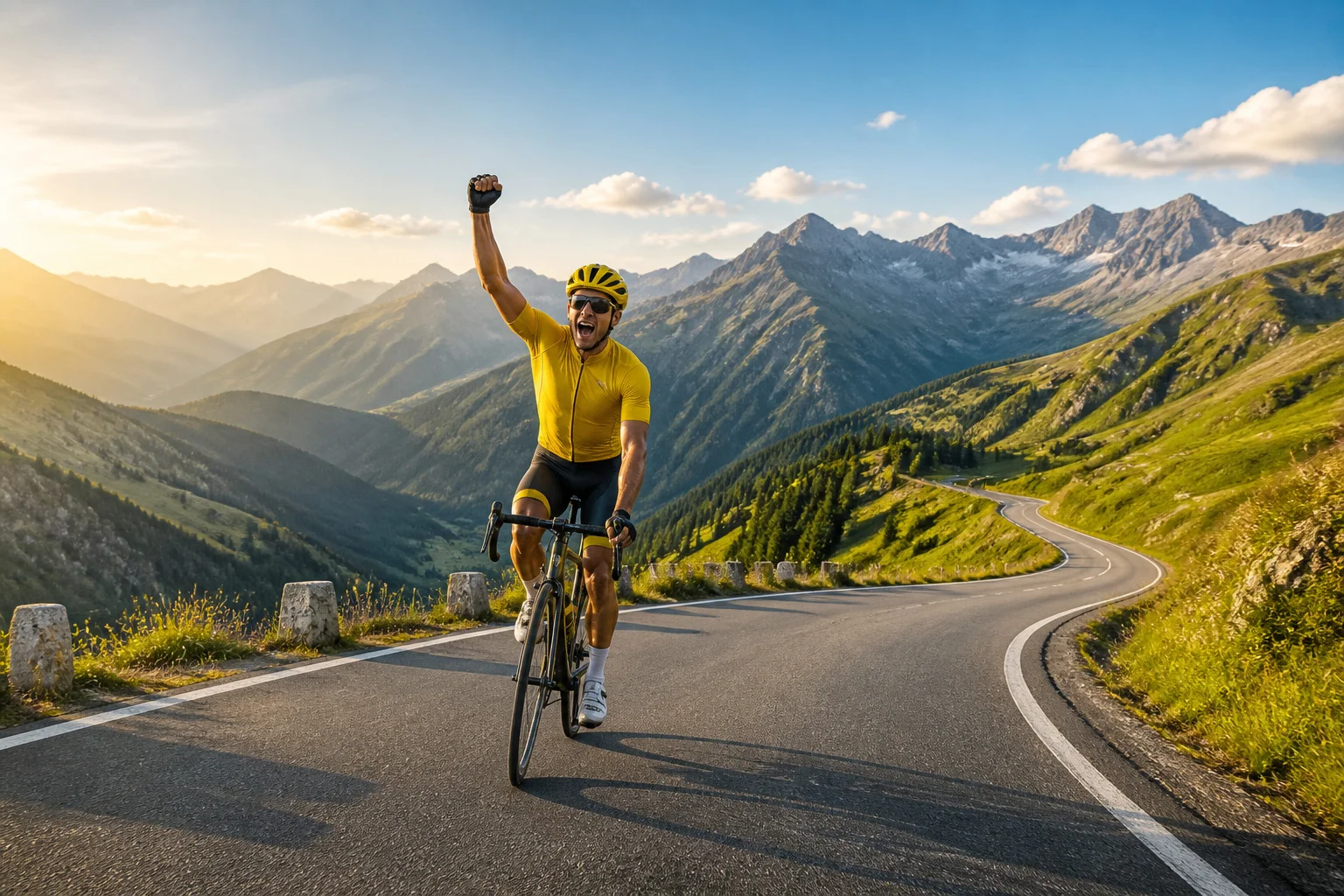 Victoire sur les pentes alpines
