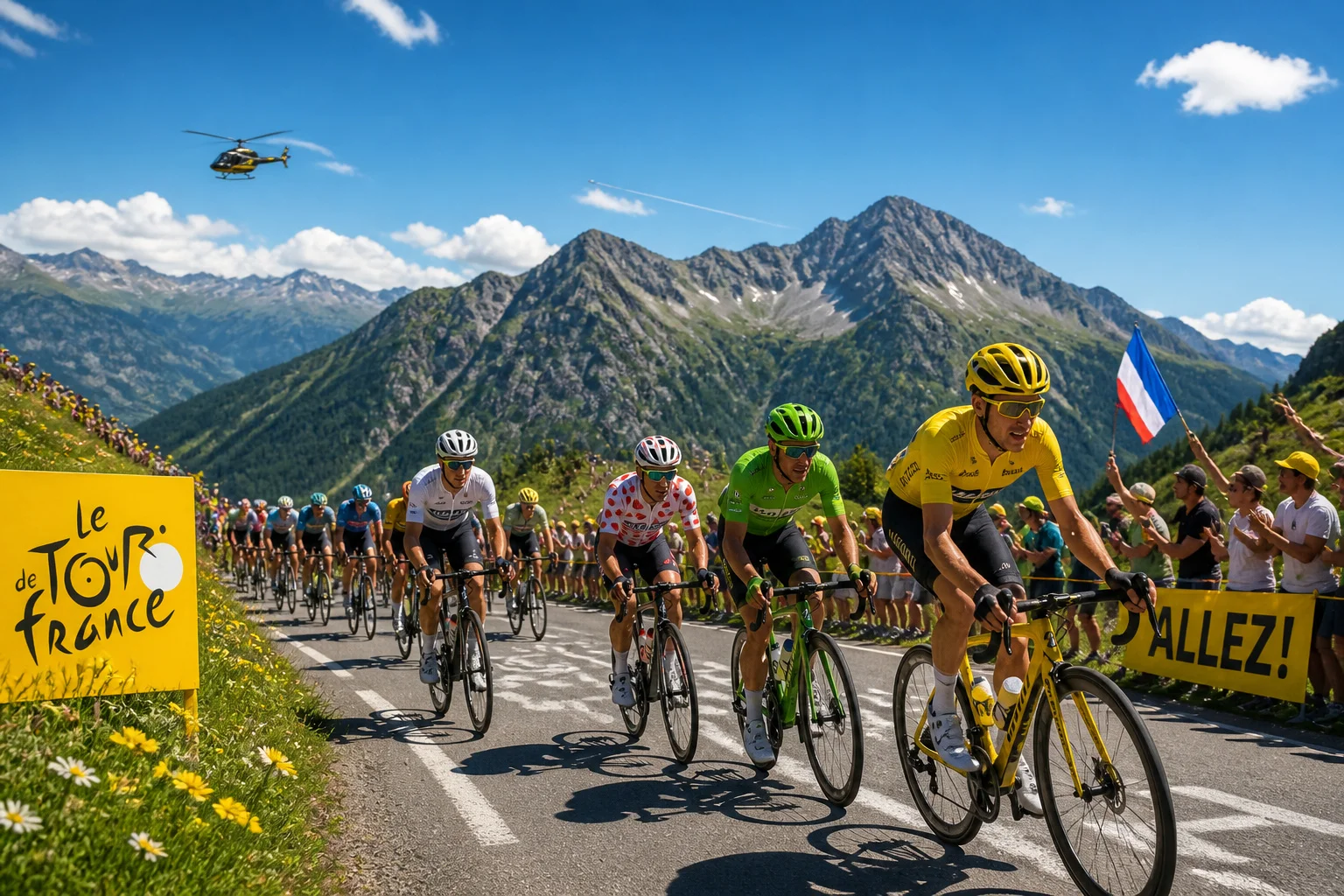 Tour de france course effrenee en montagne