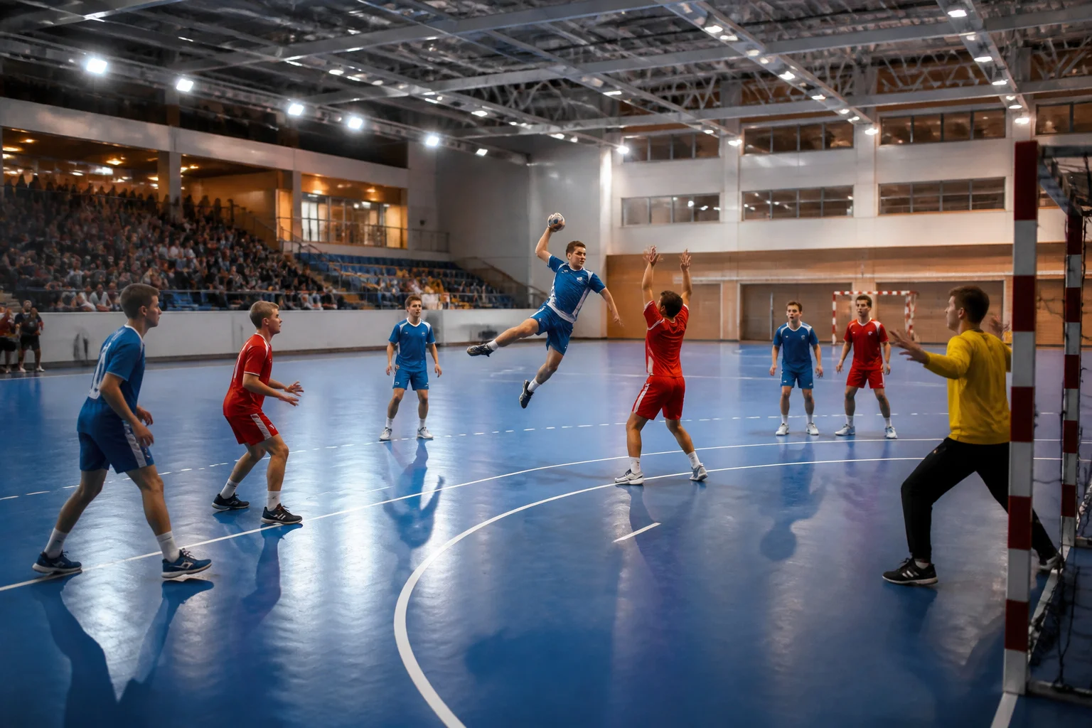 Match de handball dynamique