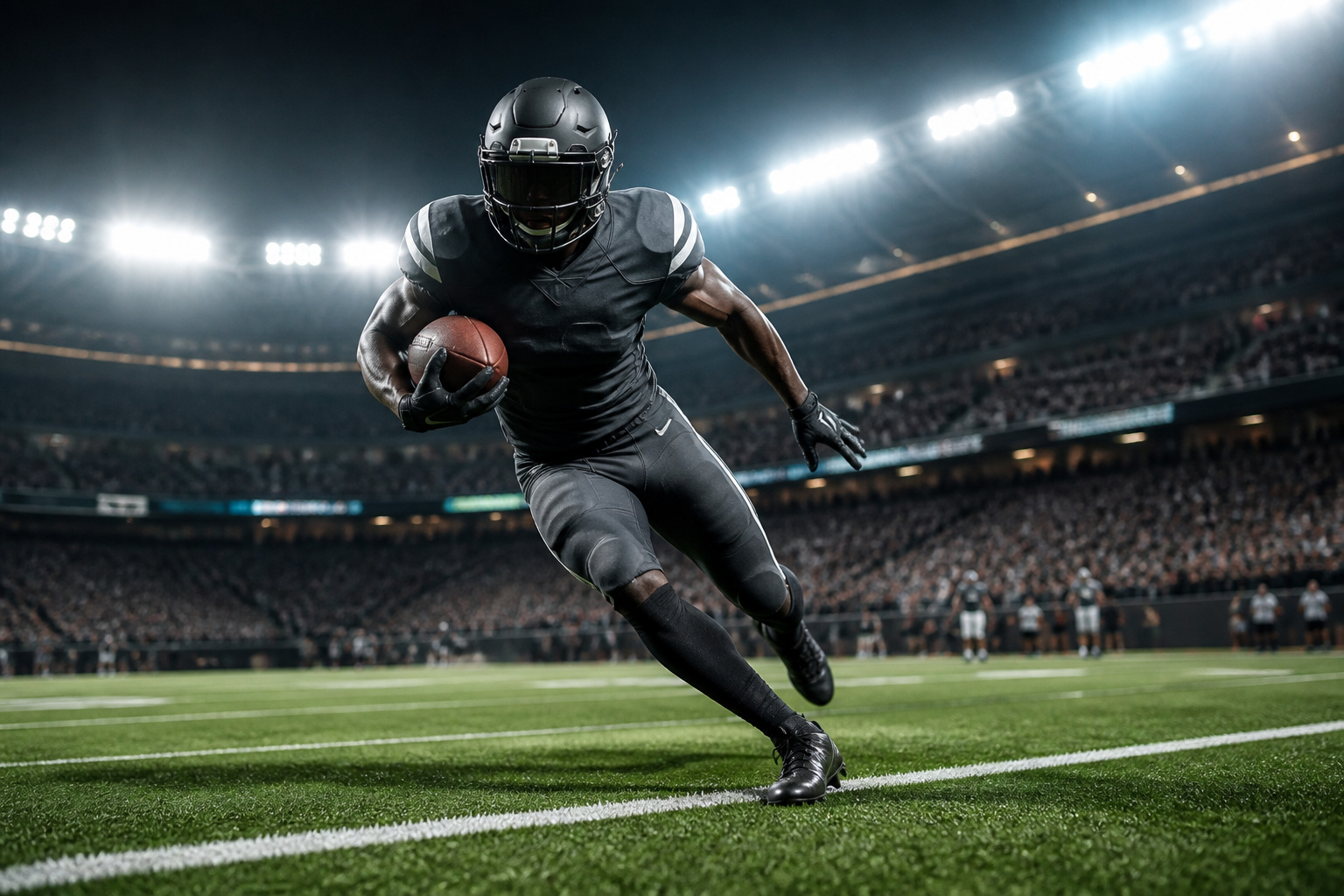 Joueur de football americain en action